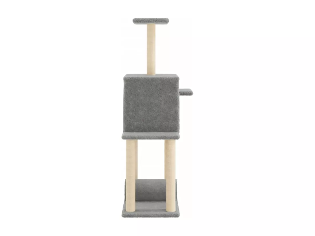 Arbre à chat avec griffoirs en sisal gris clair 122 cm