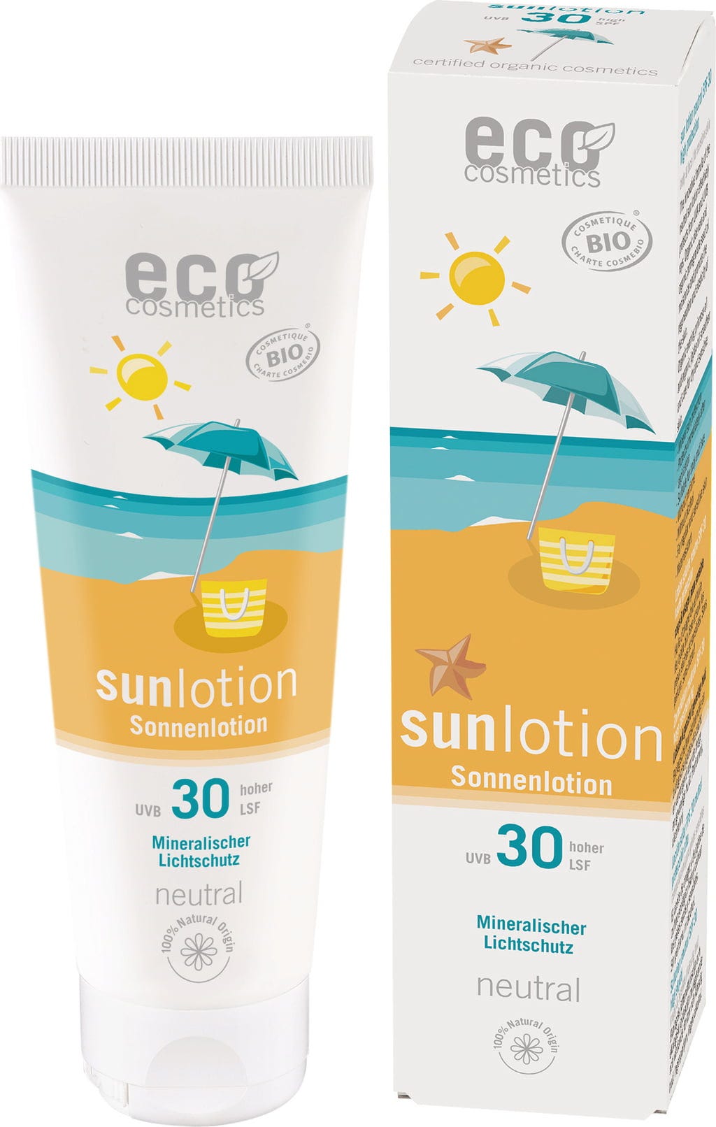 eco cosmetics  Sonnenlotion neutral ohne Duft LSF 30, 125 ml
