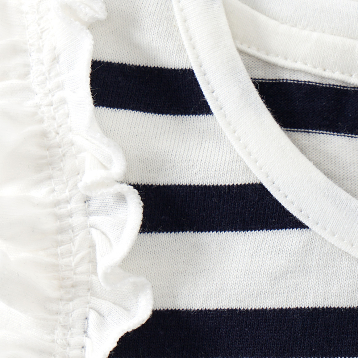 Famy 3 Mädchen Tops im Basic-Look hellblau / dunkelblau / weiss
