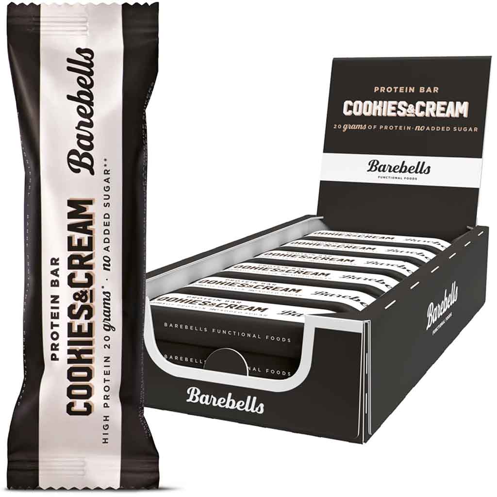 12x Barebells Protein Bar Cookies & Cream á 55g=660g MHD:16.7.25