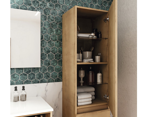 Allibert LUNIK wandkast, frontkleur eiken halifax, BxHxD 156 x 35 x 40 cm