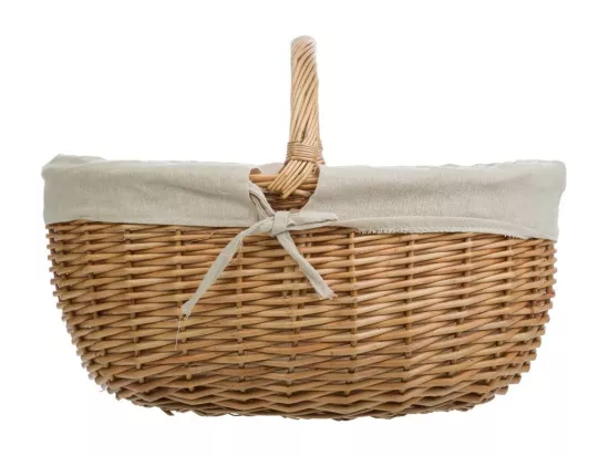 Ensemble de 3 paniers en osier marron doublés