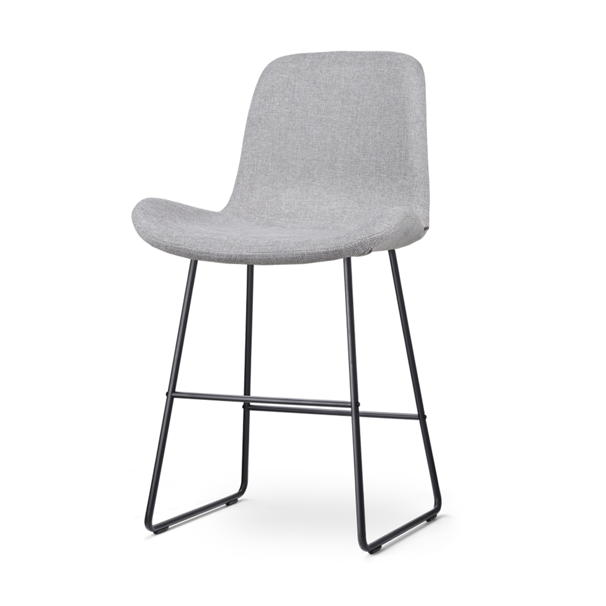 Barkruk Nino-Fé lichtgrijs - zwart onderstel - 65 cm