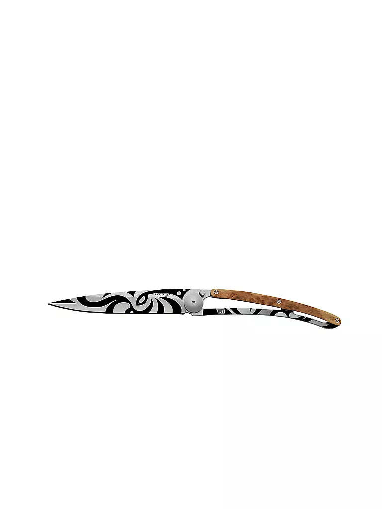 DEEJO Taschenmesser Wacholderholz Titan TRIBAL 37G silber