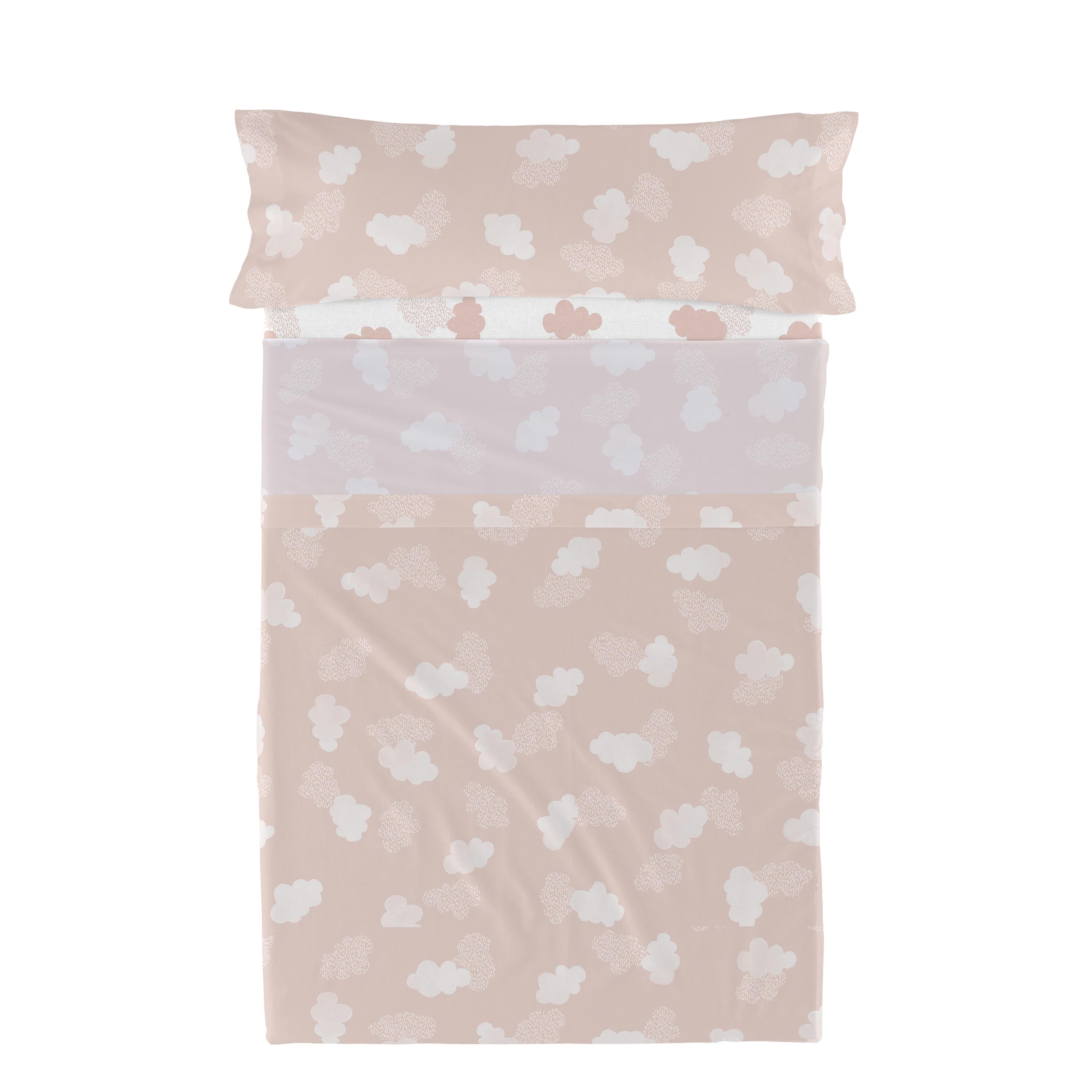 Clouds Laken Set 2-delig Roze Basic Kids, Rosa, 100% katoen, de kwaliteit van 150 TC
