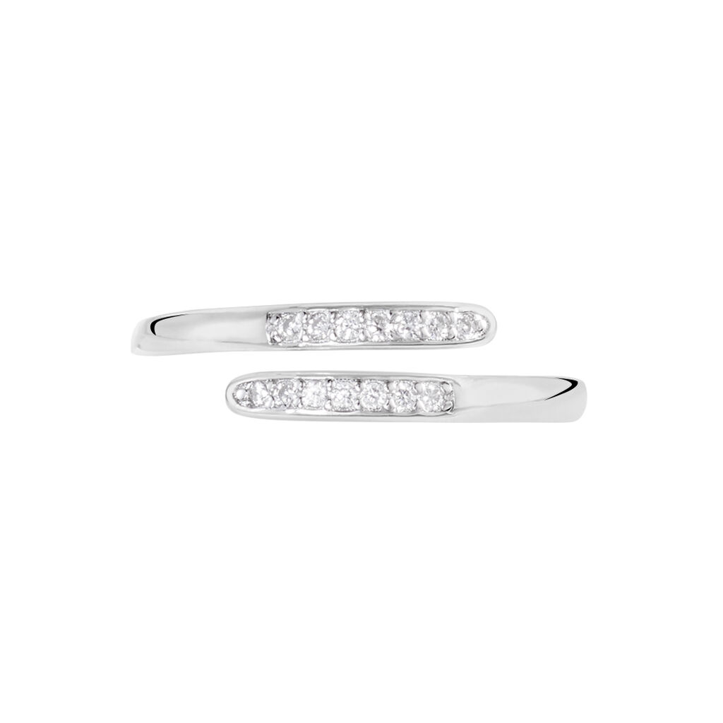 Bague Ajustable Mendel Argent Blanc Oxyde De Zirconium