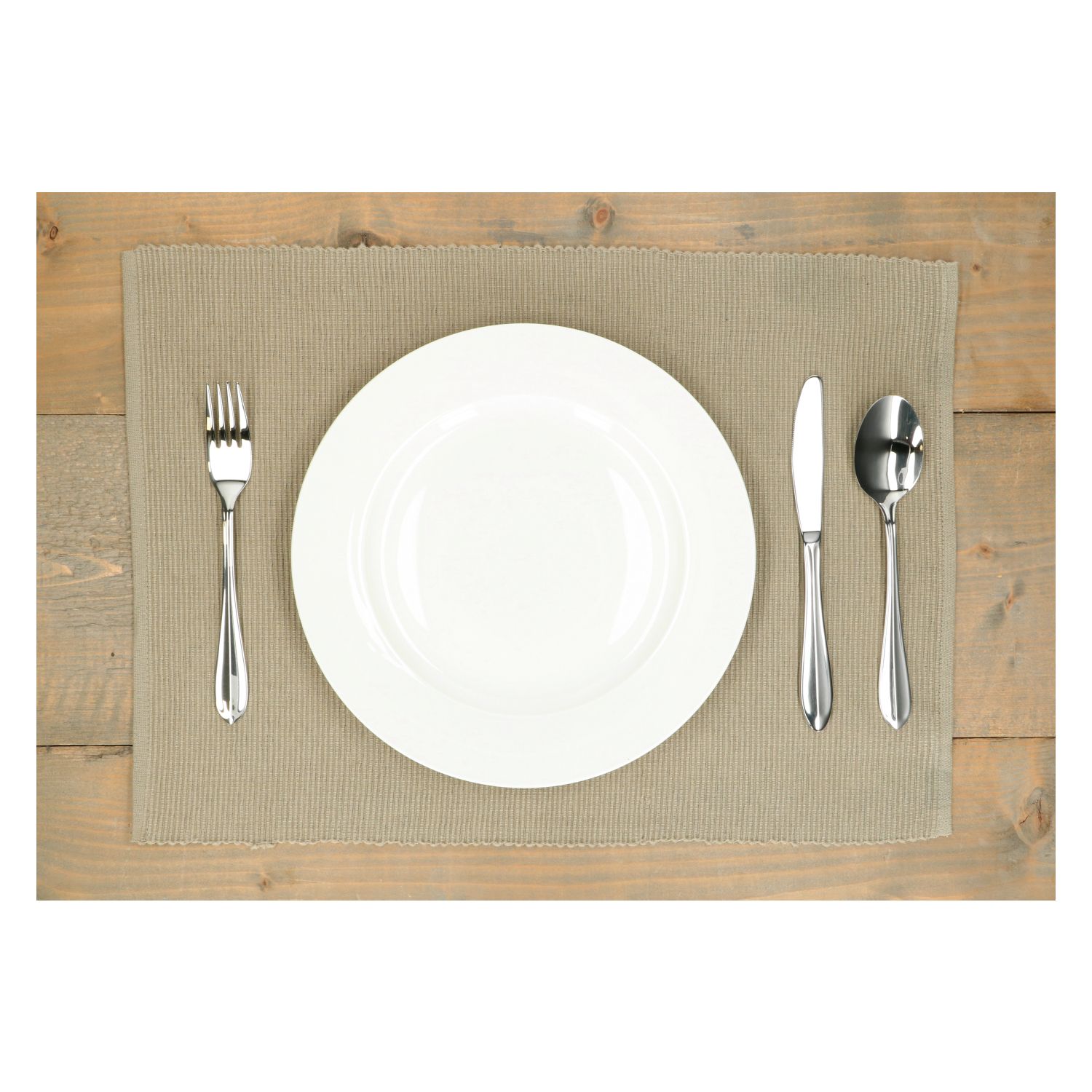 Placemat geribbeld, GOTS bio-katoen, olijfgroen, 35 x 50 cm