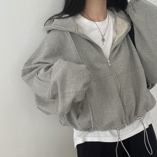 Essere - Effen hoodie met trekkoord en ritssluiting