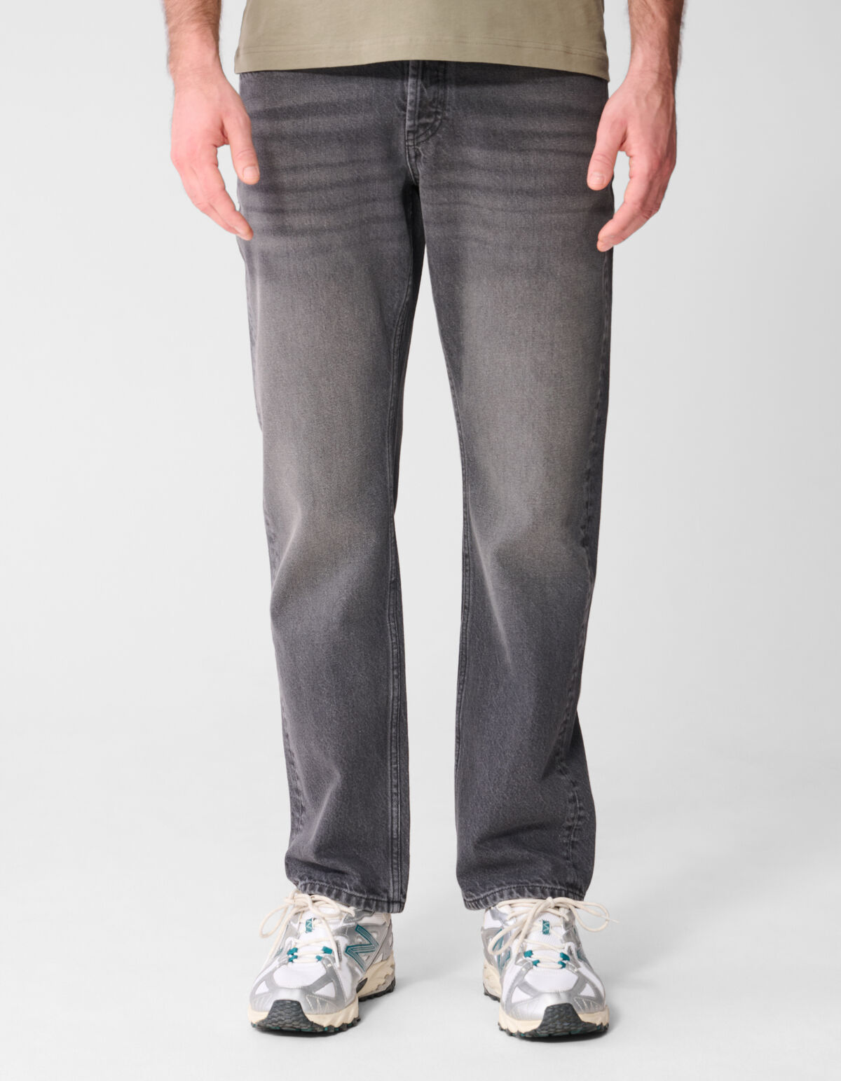 Modern Straight Fit Jeans Washed Zwart L32