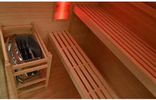 SANOTECHNIK Sauna LUXOR1 – Sauna & Infrarotsauna für 2 Personen 120×120×190cm, Harvia3,5kW Ofen, LED‑Licht, 8mm ESG‑Glas – Art.Nr. SB50120