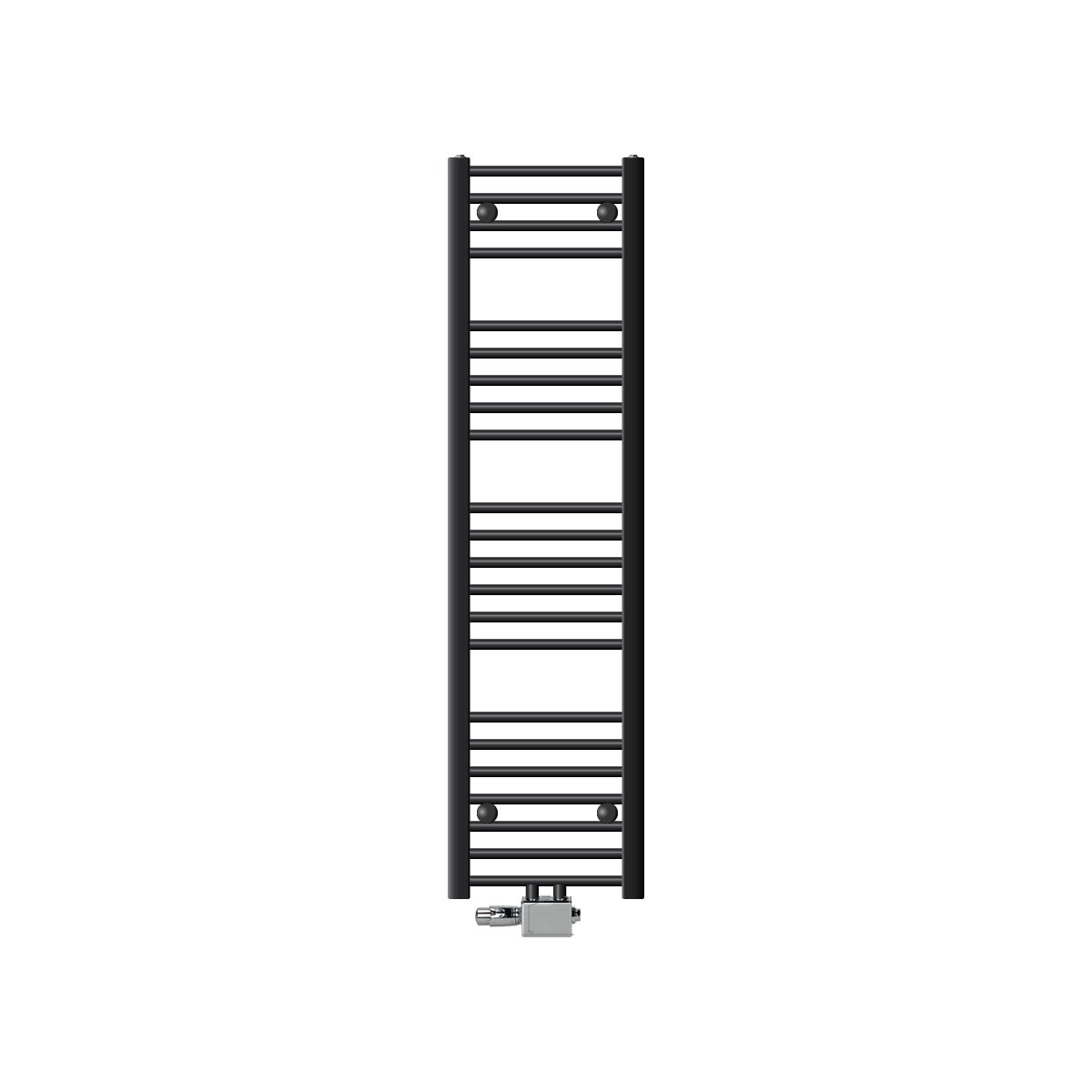 ECD Germany badkamerradiator, middenaansluiting, 300 x 1400 mm, antraciet, recht, met thermostaat, aansluitset, universeel, hoek- en doorloopuitvoering - radiator, verwarming, handdoekwarmer, handdoekdroger