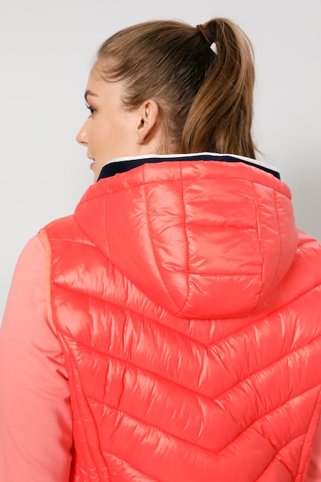 Steppweste, Classic Fit, abzippbare Kapuze, 2-Wege-Zipper