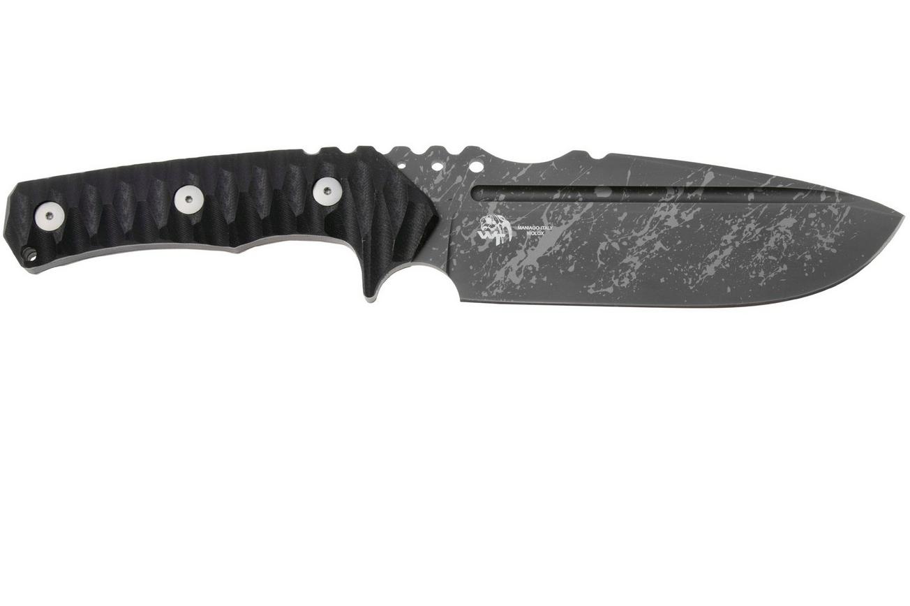 Fox Knives Uro FX-623-BA, Acid Washed Niolox, Black G10 vaststaand mes, Wander Tactical design