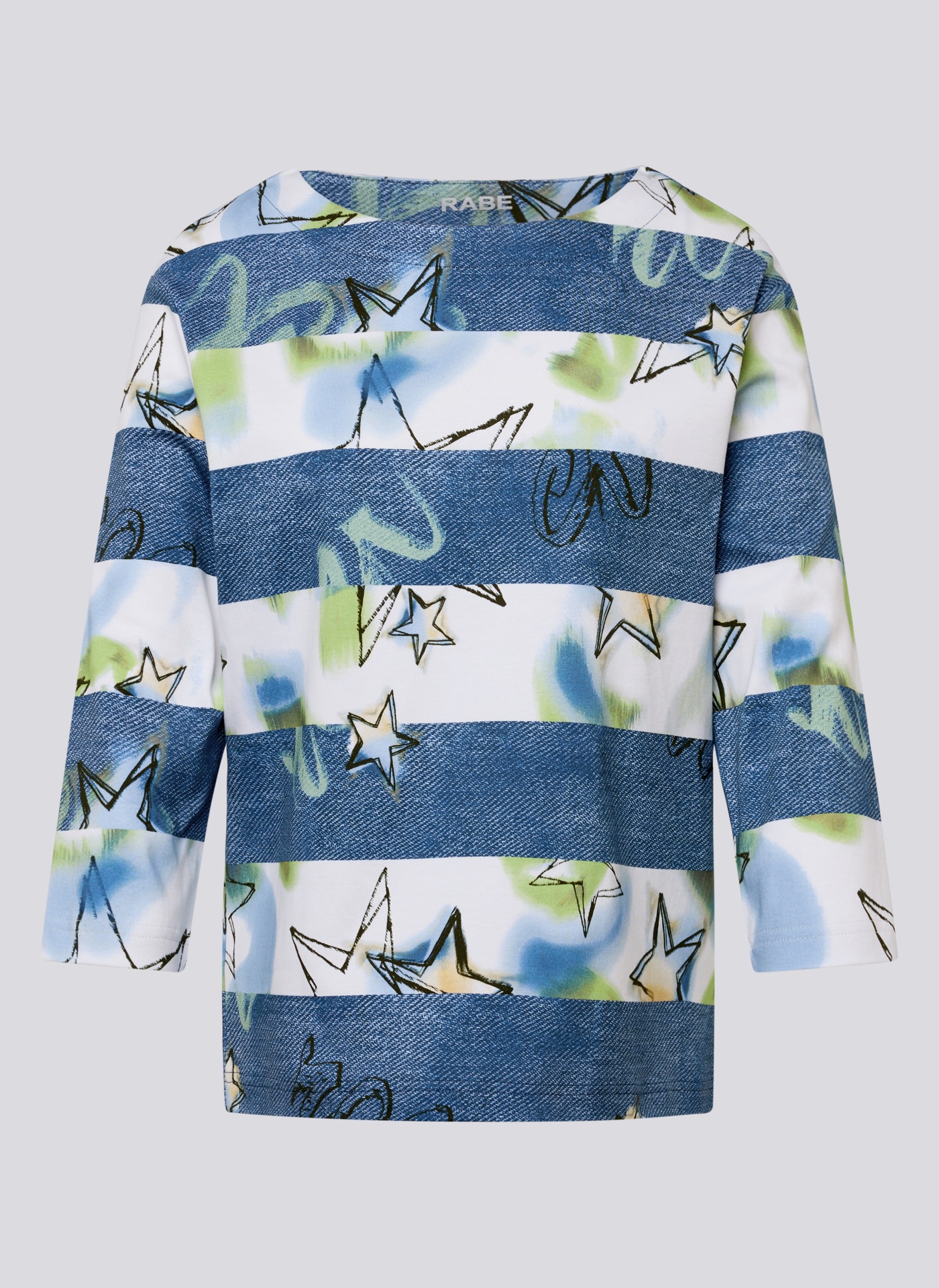 Rabe Print-Shirt , mit Jeans-Color-Blocking und grafischem Muster