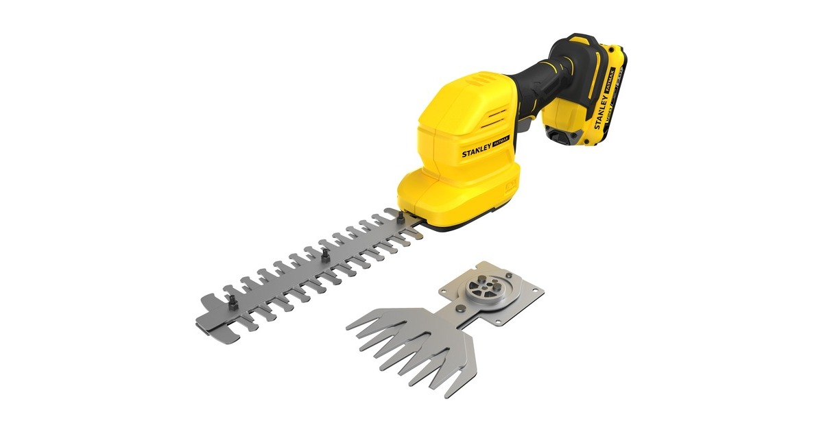 StanleyFATMAX V20 18V 2.0Ah Gras- en struikschaar  (Geel/zwart, Accu en lader inbegrepen)