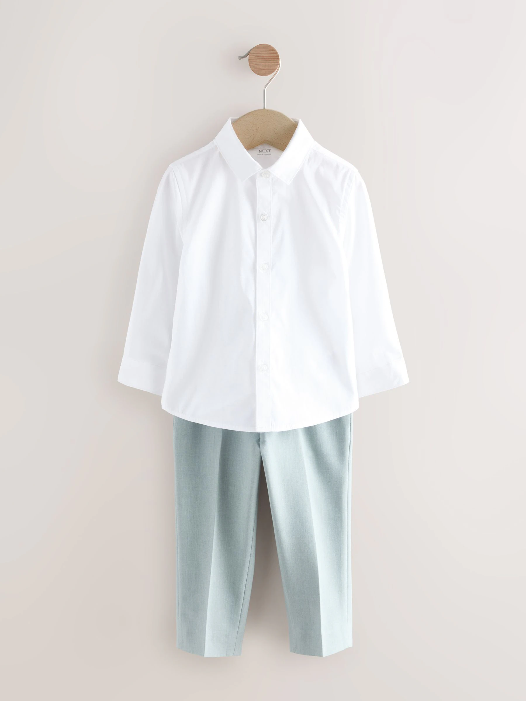 Blauw - Set van blazer, overhemd, broek en vlinderstrik (3mnd -9jr)