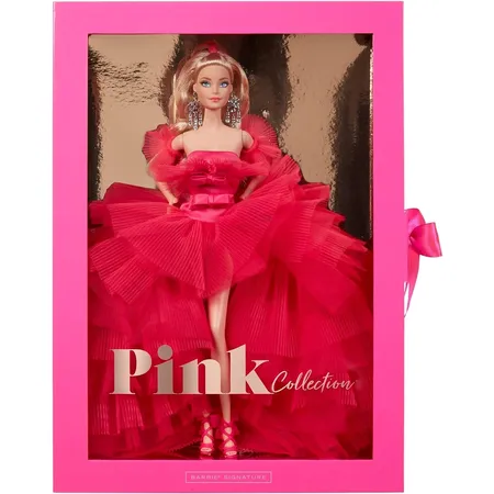 Barbie Signature Pink Collection, Silkstone-Barbie-Puppe mit Abendkleid aus Tüll