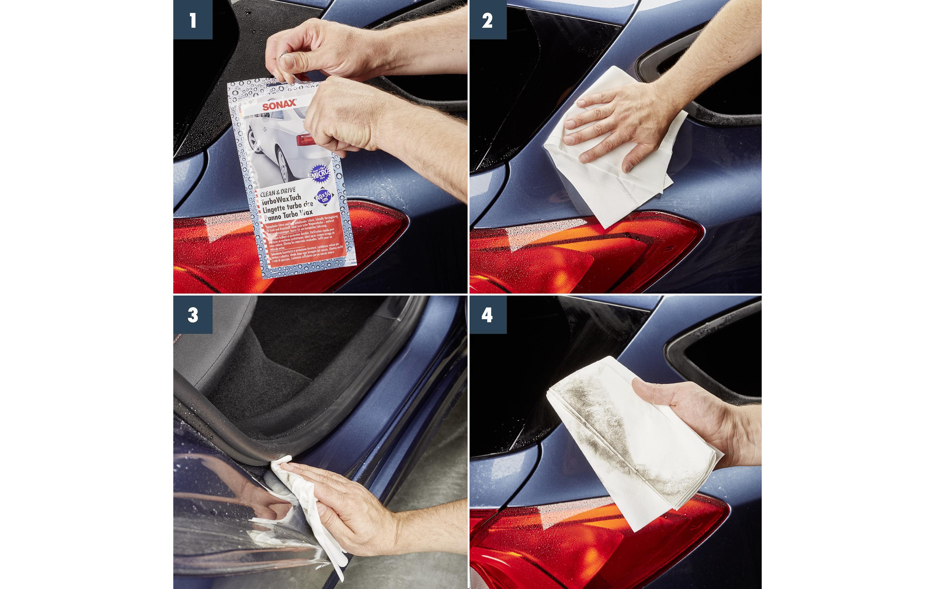 Mikrofasertuch Clean&Drive TurboWaxTuch, 40 x 50 cmFeuchtes Microfaser-Tuch zur Reinigung, Pflege und zum Schutz aller Lack-, Chrom- und Kunststoff-Oberflächen
