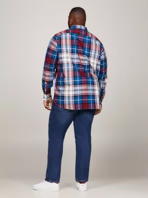 Camisa Oxford Plus com estampa Tartan e corte regular