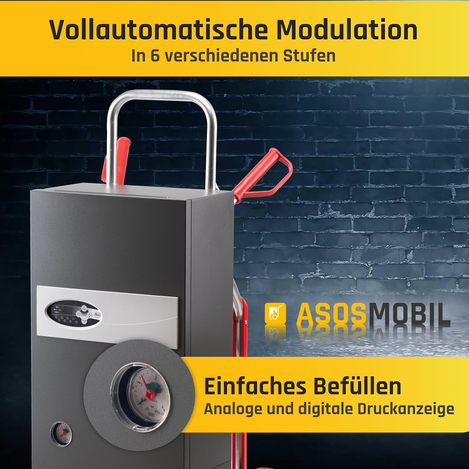 21e Classic Mobile Heizzentrale – Elektrische Bauheizung/Notheizung mit Leichtbauweise und Vollautomatischer Leistungsanpassung – 21 kW & 10,5 kW (Classic)