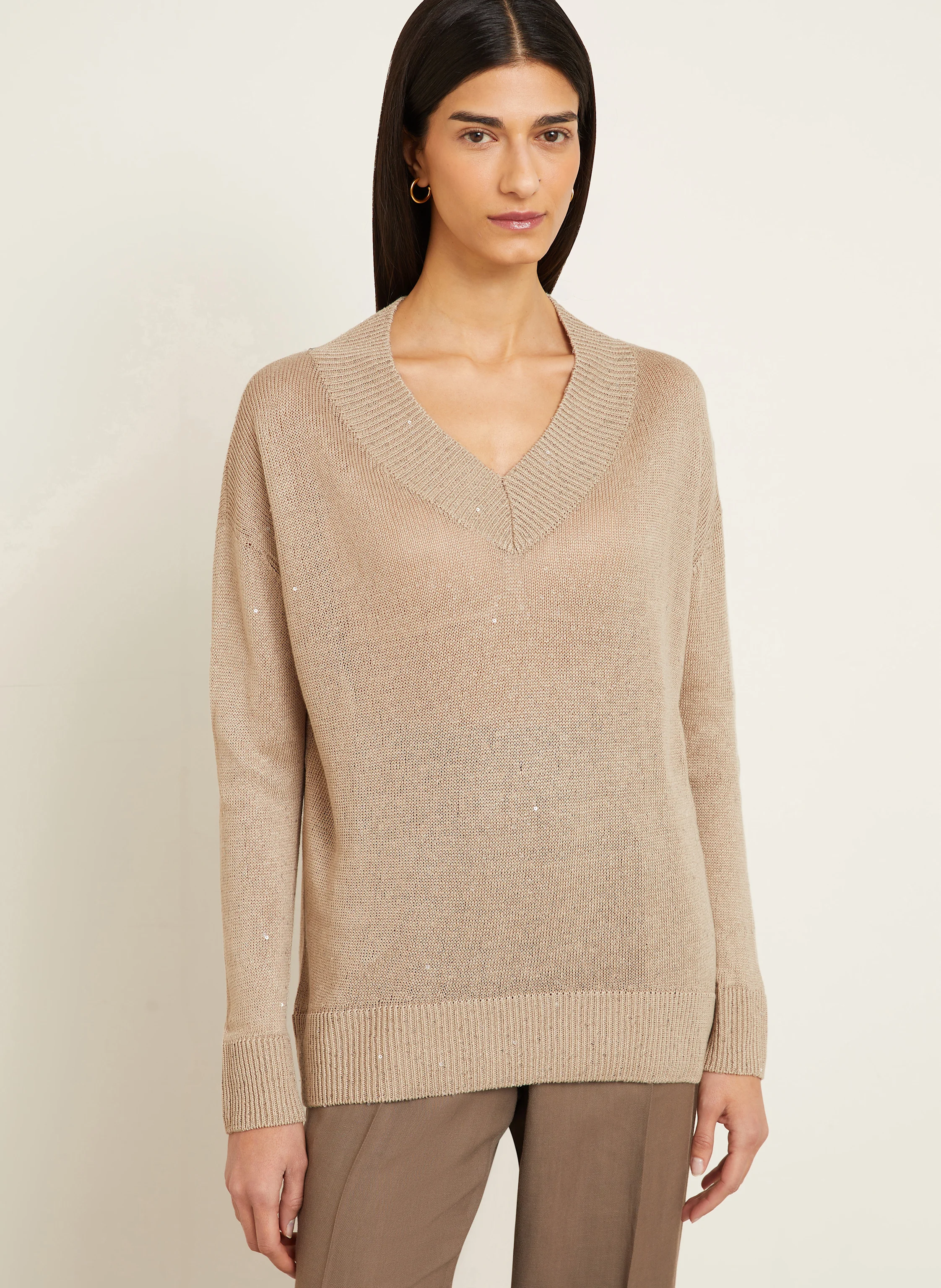 BRUNELLO CUCINELLI Leinenpullover mit Pailletten