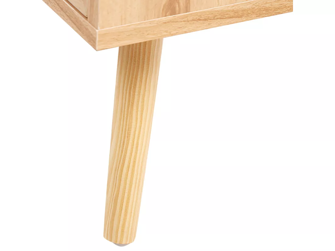 Commode à 4 tiroirs PEROTE Rotin 97 cm Imitation bois Marron clair