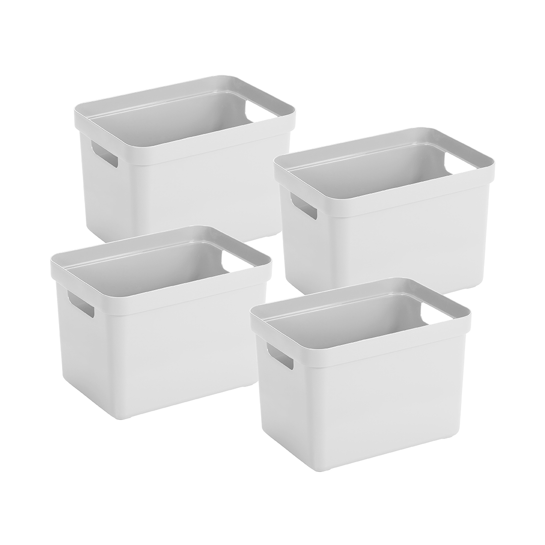 Sunware sigma home set van 4 18l opbergbox - wit