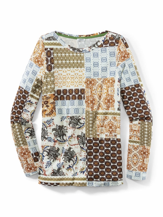 Viskoseshirt Kachelprint
