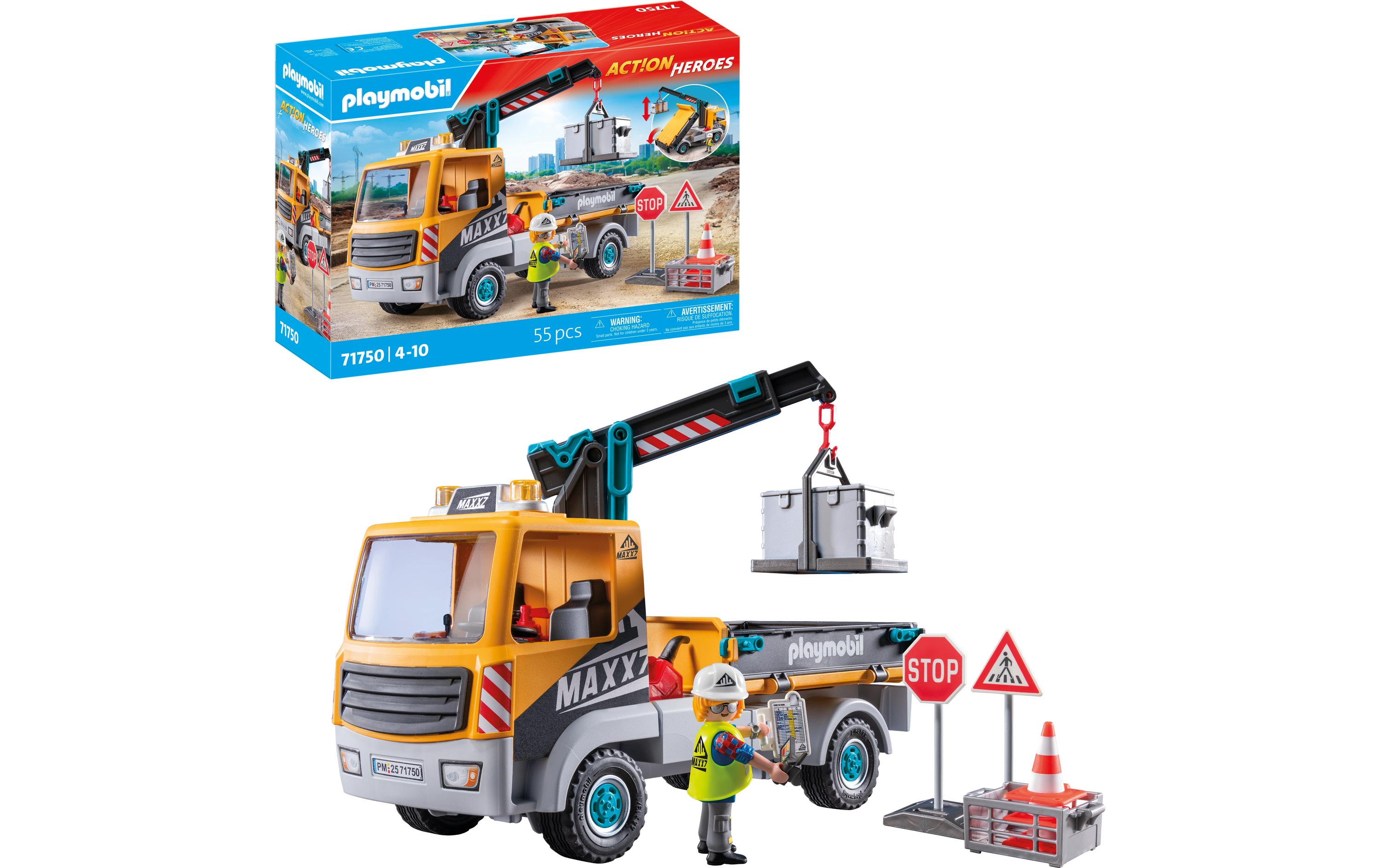 Action Heroes Baustellen-LKW mit Kran 71750Spielfiguren-Set