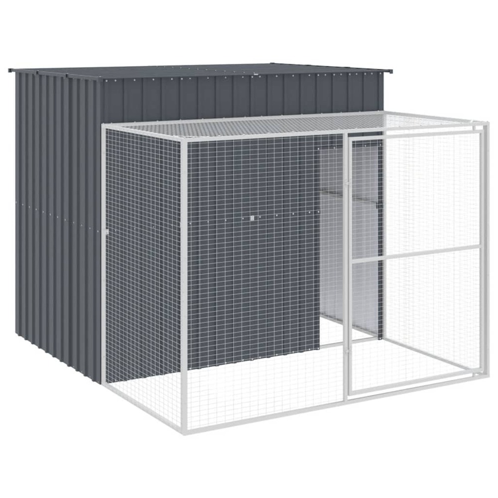 Niche pour chien avec cour anthracite 214x253x181 cm