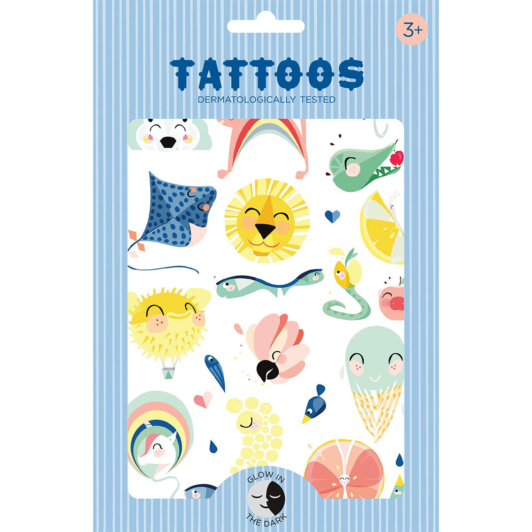 Petit monkey tattoos shiny lion glow in the dark