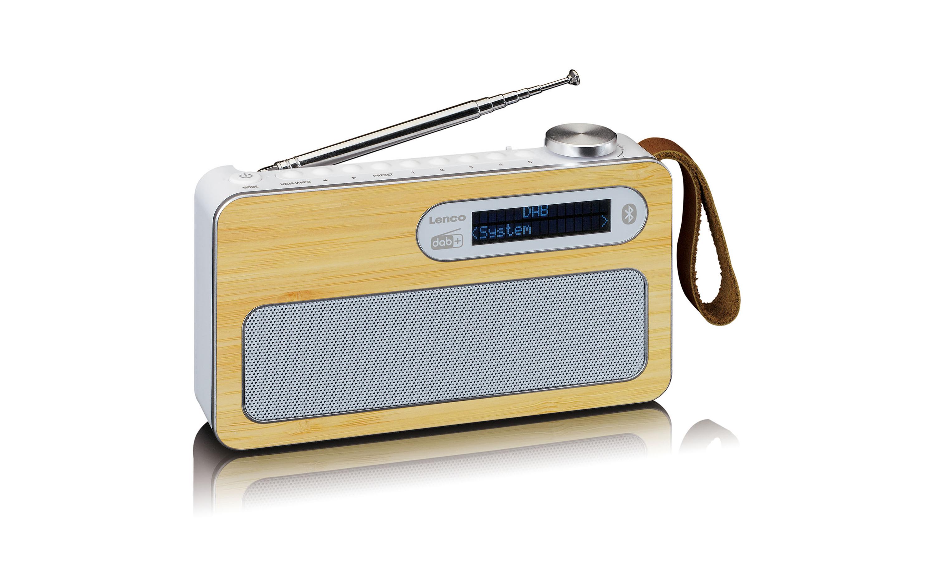 DAB+ Radio PDR-040 Bambus/WeissPortabler DAB+ / FM-Radio mit Akkubetrieb und Bluetooth