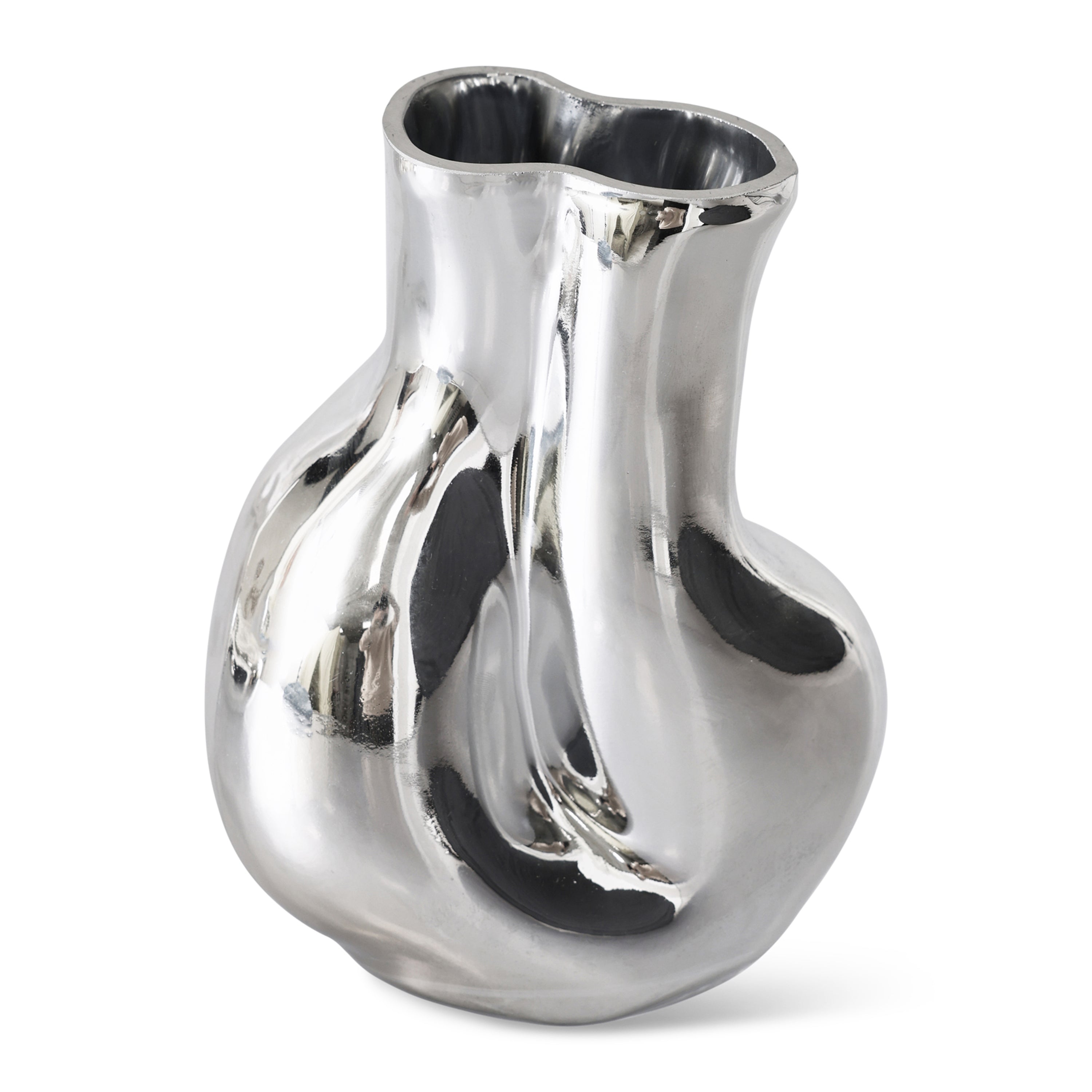 HKliving Gleam Glass Vaas Medium - Chrome