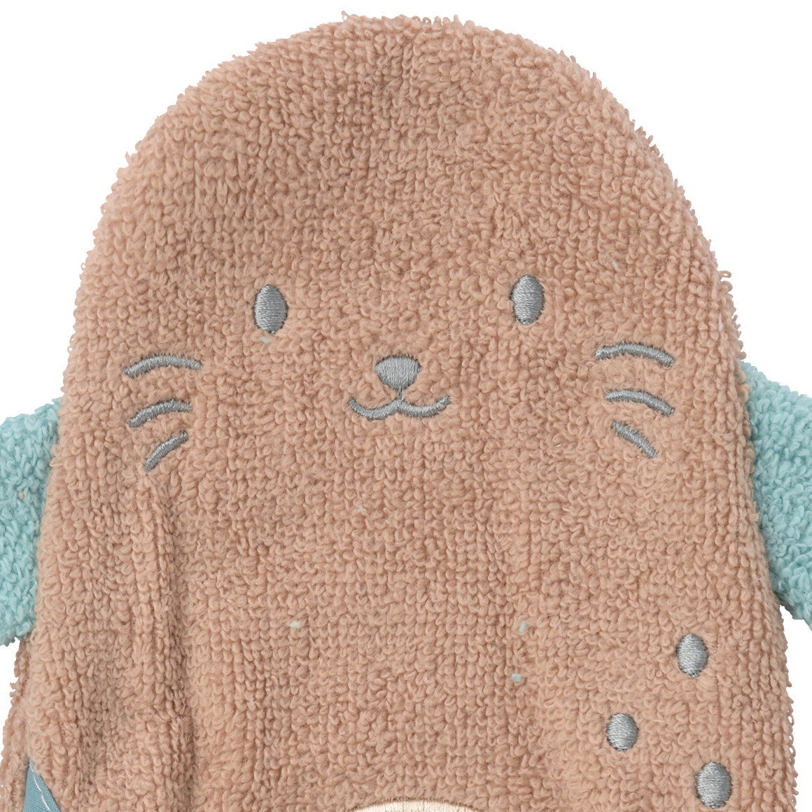 Topomini Waschhandschuh im Seehund-Design hellbraun