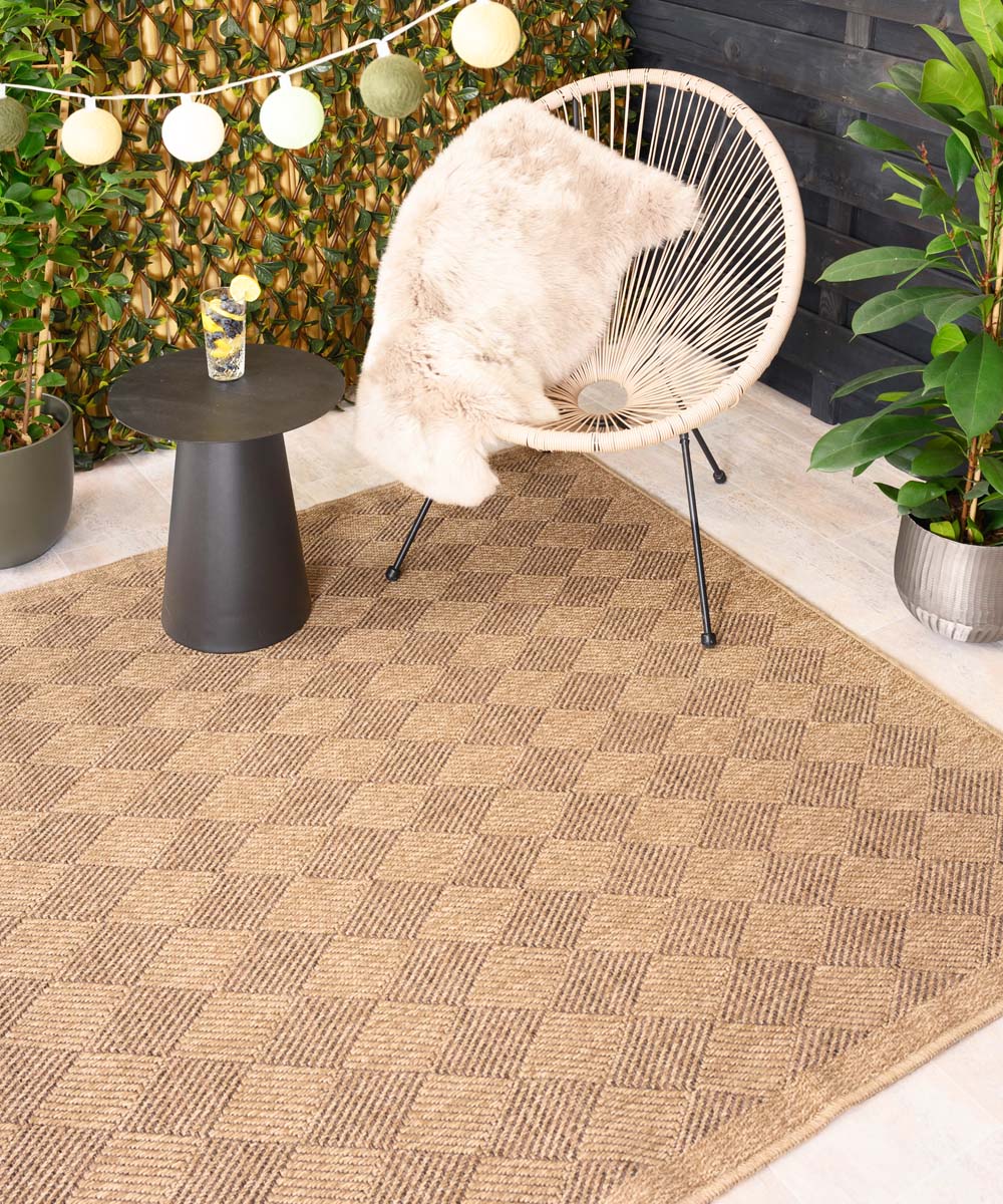 Tapeso Jute buitenkleed - Boho Jewel beige|bruin - 140x200 cm