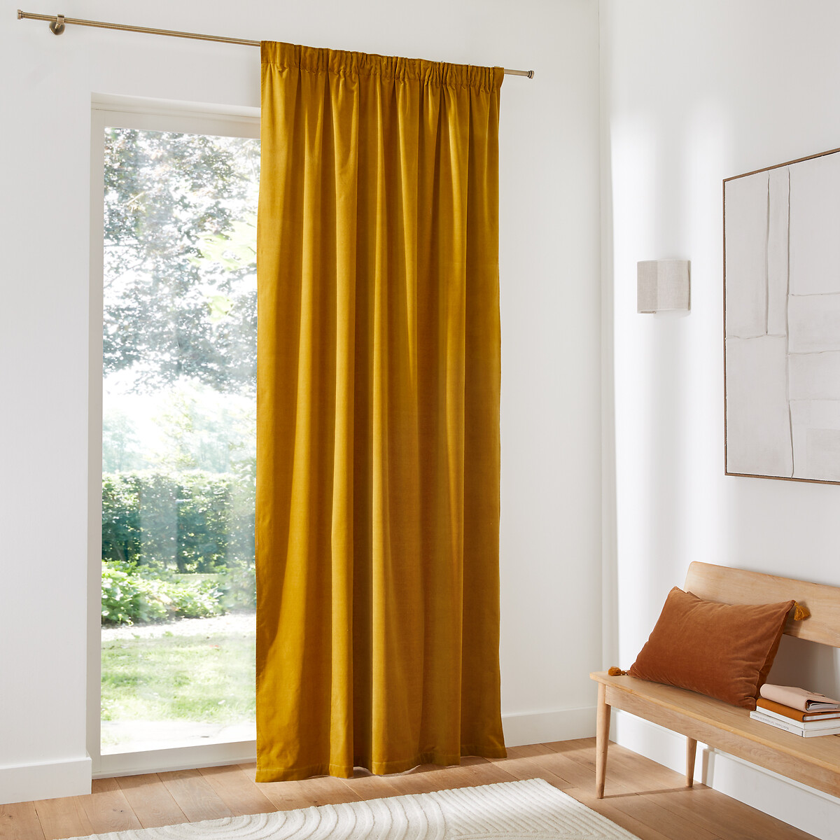 LA REDOUTE INTERIEURS<br>Cortina de veludo com debrum franzido, Veludo