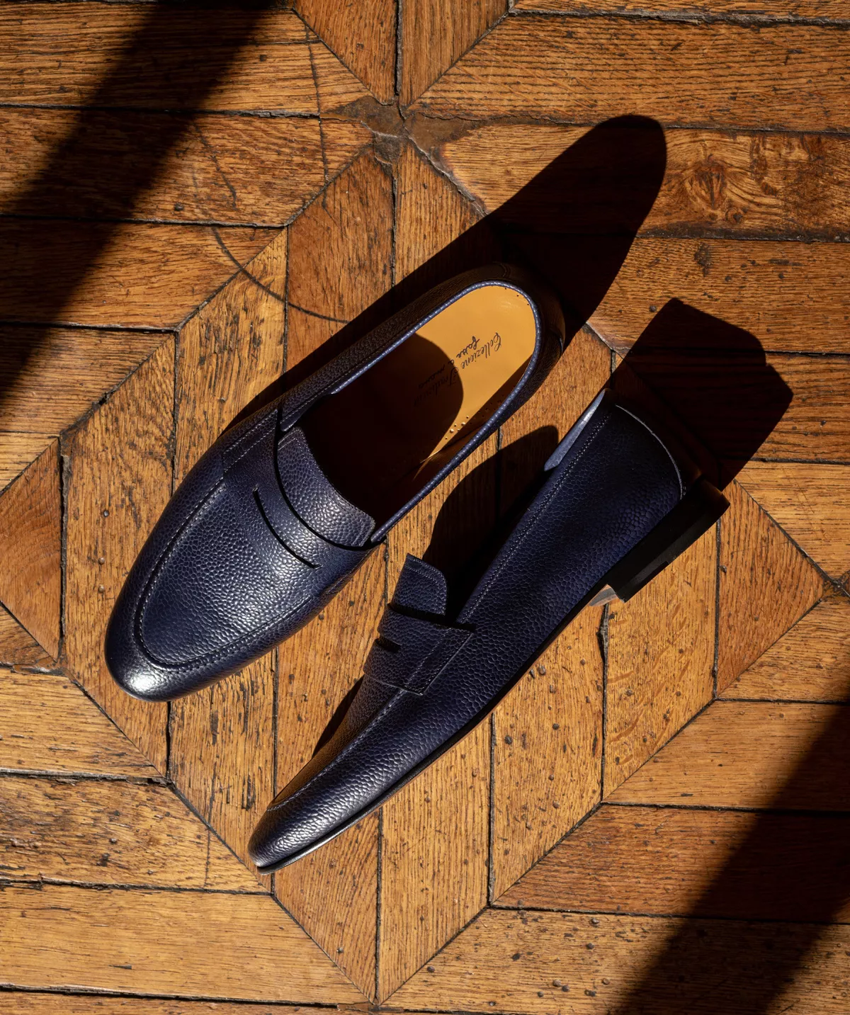 Mocassin MARKOS Grainé Bleu Patiné