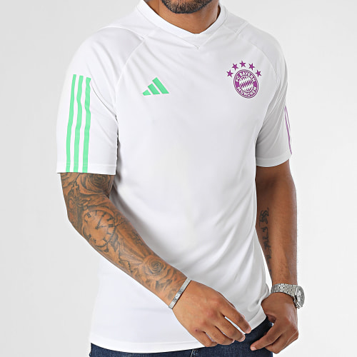 Tee Shirt A Bandes Bayern Munich IB1522 Blanc