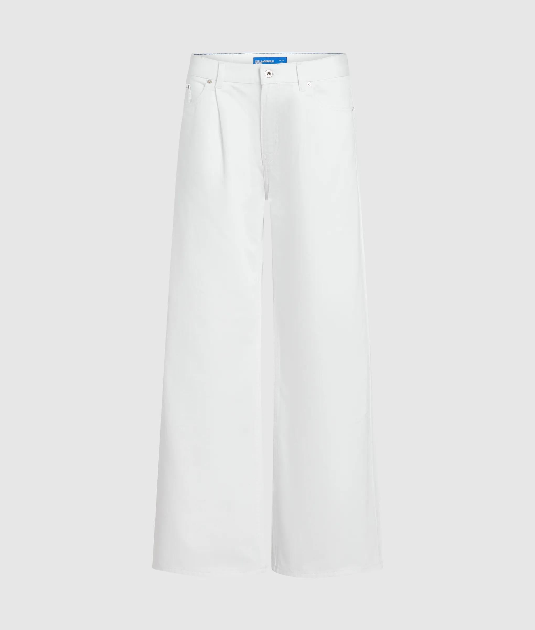 Geplooide wijde jeans met lage taille