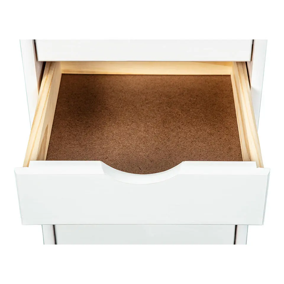Hioshop Simra kommode kantoorarchief op wielen 6 lades wit