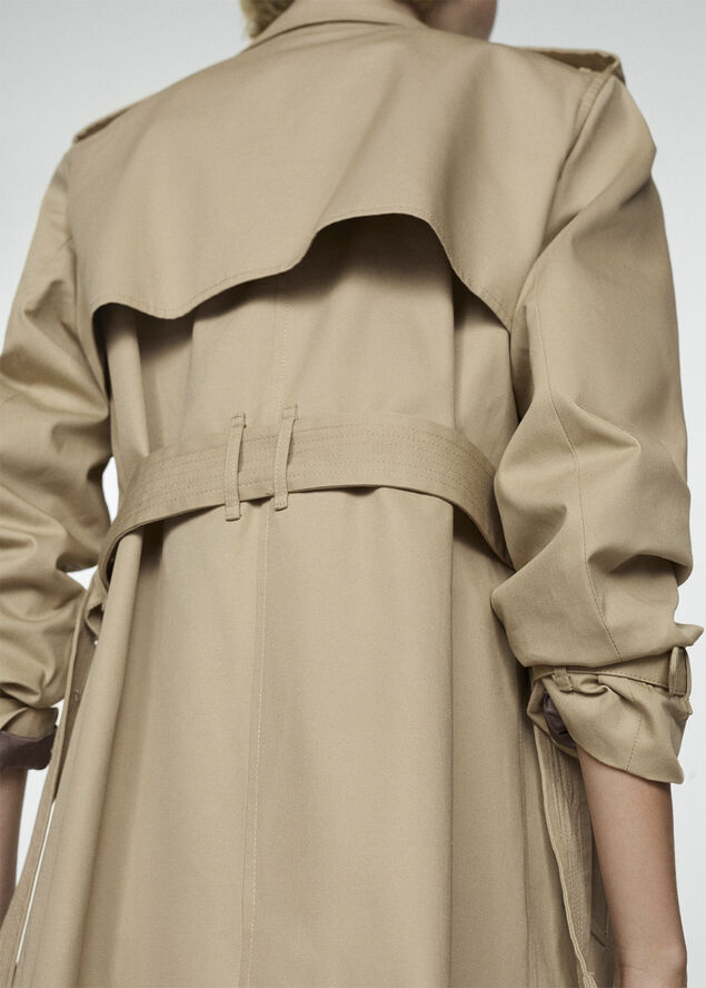 MANGO Classic trench coat with belt Light beige