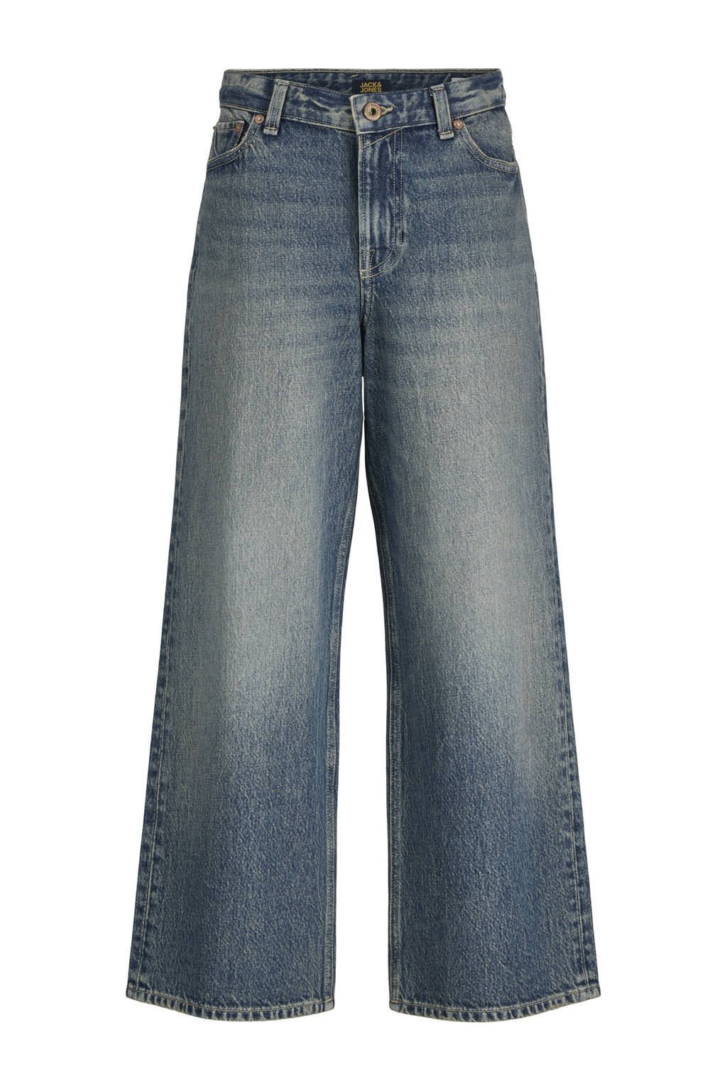 JACK & JONES JUNIOR high waist wide leg jeans medium blue denim