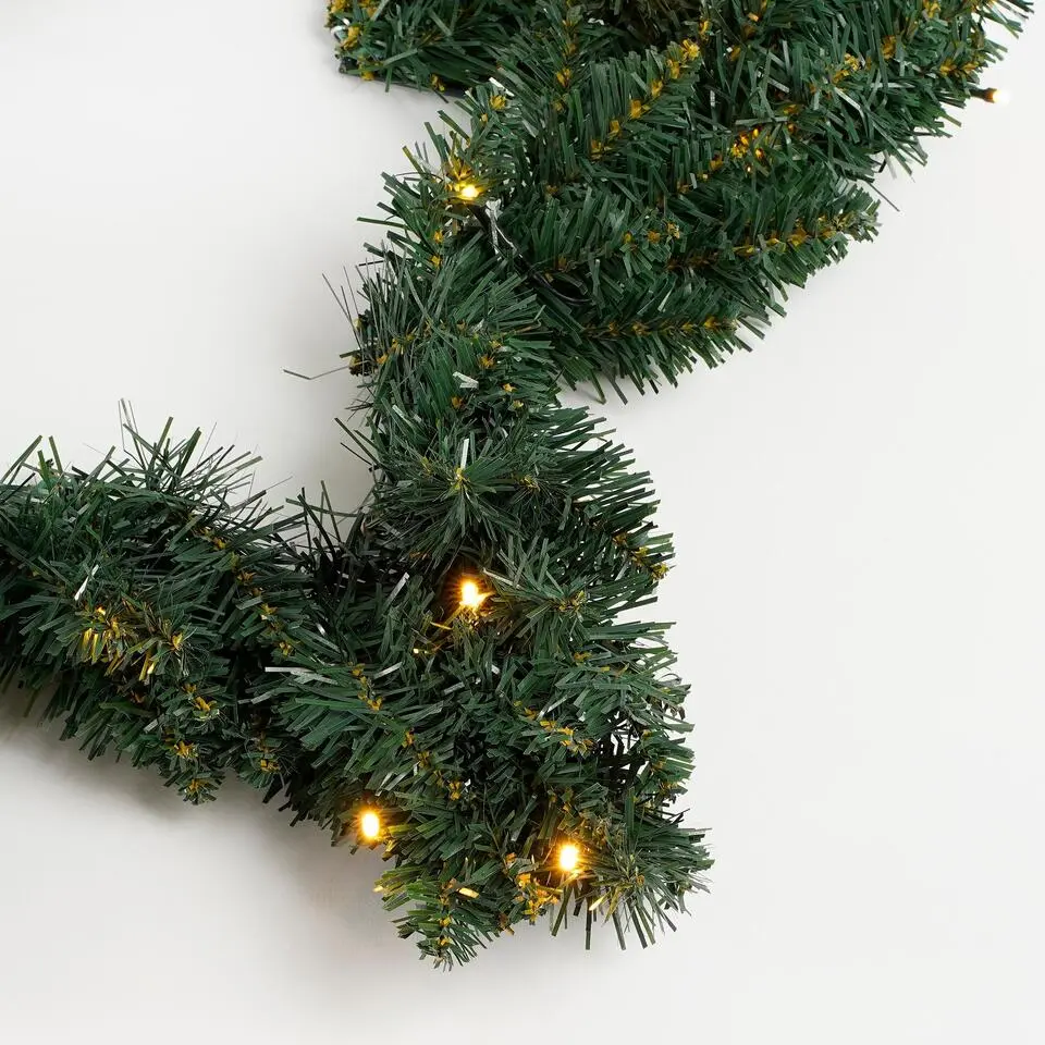 Black Box Trees Kerstkrans Ster met LED Verlichting - Ø60 cm - Groen