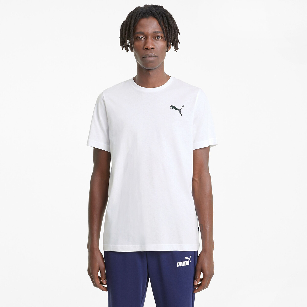PUMA<br>Camiseta de manga curta, logo essencial pequeno