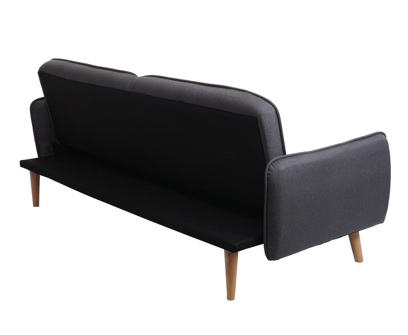 Schlafsofa MCW-J18, Couch Klappsofa Gästebett Bettsofa, Schlaffunktion Stoff/Textil 185cm ~ anthrazit-grau