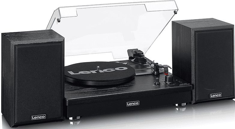 LENCO - LS-101BK - Platenspeler - Zwart - Hout - Bluetooth en 2 Externe Speakers