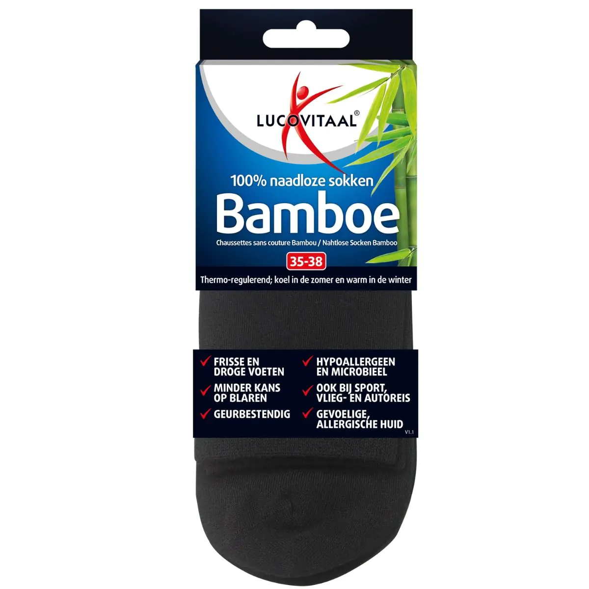 Bamboe Sokken Lang Zwart 3 paar