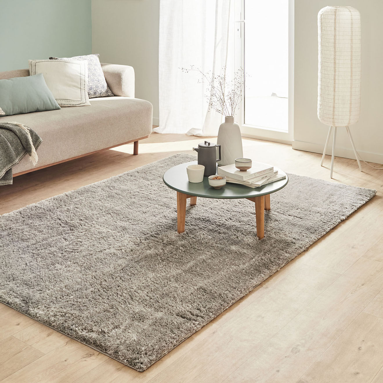 Nazar Rugs Tapis shaggy doux Oslo 902 gris - 160x230 cm