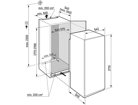 LIEBHERR - Réfrigérateur encastrable 1 porte IRBSD5120-22, Plus, 294 litres, Biofresh