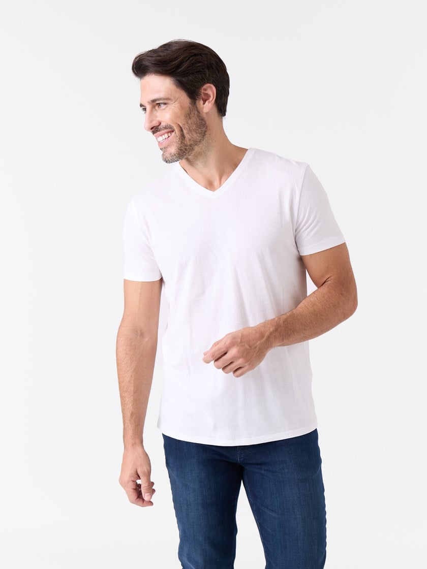 Rizzo v-hals t-skjorte Bright White